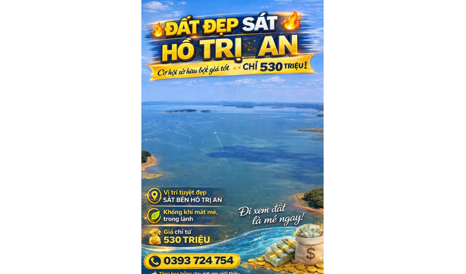 CHỈ 530 TRIỆU – SỞ HỮU NGAY 500M² ĐẤT XÃ TRỊ AN